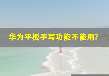 华为平板手写功能不能用?