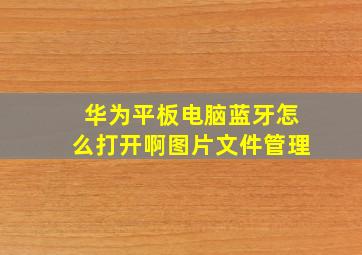 华为平板电脑蓝牙怎么打开啊图片文件管理