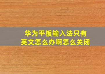 华为平板输入法只有英文怎么办啊怎么关闭