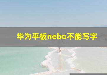 华为平板nebo不能写字