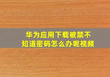 华为应用下载被禁不知道密码怎么办呢视频