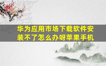 华为应用市场下载软件安装不了怎么办呀苹果手机