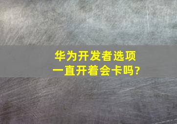 华为开发者选项一直开着会卡吗?