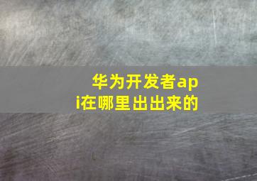 华为开发者api在哪里出出来的