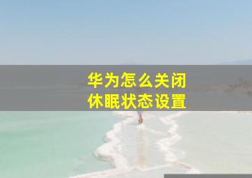 华为怎么关闭休眠状态设置