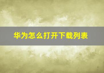 华为怎么打开下载列表