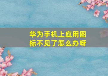 华为手机上应用图标不见了怎么办呀