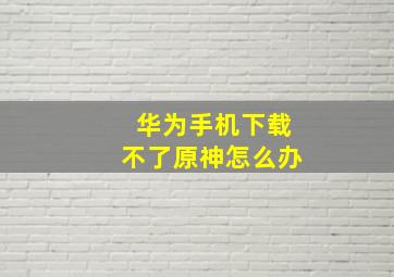 华为手机下载不了原神怎么办