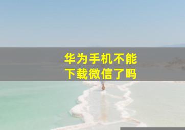 华为手机不能下载微信了吗