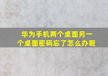 华为手机两个桌面另一个桌面密码忘了怎么办呢