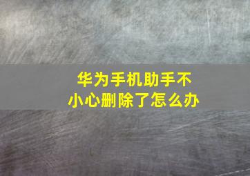 华为手机助手不小心删除了怎么办