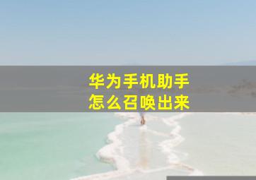 华为手机助手怎么召唤出来