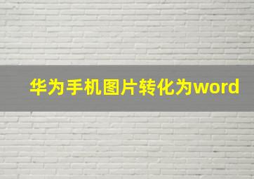 华为手机图片转化为word