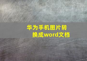 华为手机图片转换成word文档