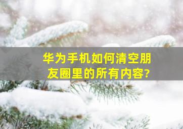 华为手机如何清空朋友圈里的所有内容?