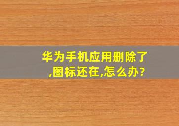 华为手机应用删除了,图标还在,怎么办?