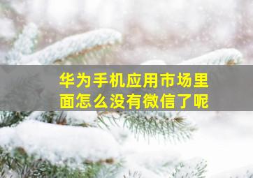 华为手机应用市场里面怎么没有微信了呢