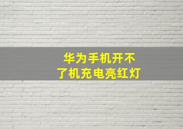 华为手机开不了机充电亮红灯