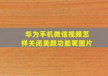 华为手机微信视频怎样关闭美颜功能呢图片