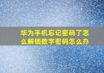 华为手机忘记密码了怎么解锁数字密码怎么办