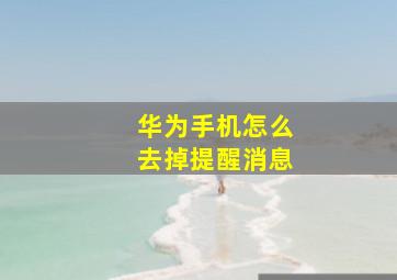 华为手机怎么去掉提醒消息