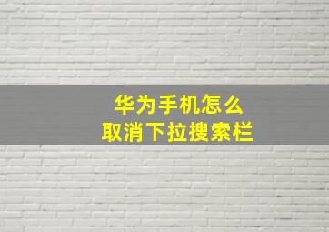 华为手机怎么取消下拉搜索栏