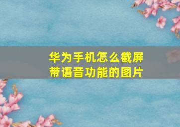 华为手机怎么截屏带语音功能的图片