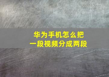 华为手机怎么把一段视频分成两段