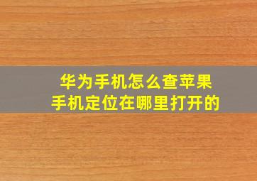 华为手机怎么查苹果手机定位在哪里打开的