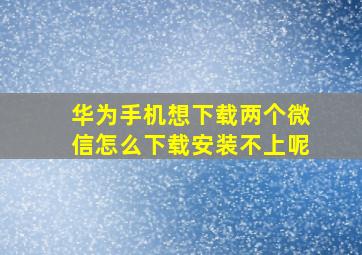 华为手机想下载两个微信怎么下载安装不上呢