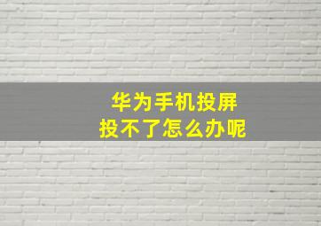 华为手机投屏投不了怎么办呢