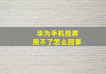 华为手机投屏用不了怎么回事