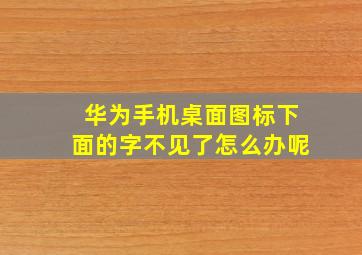 华为手机桌面图标下面的字不见了怎么办呢