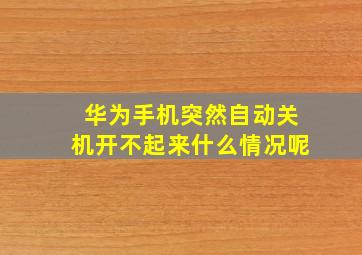 华为手机突然自动关机开不起来什么情况呢