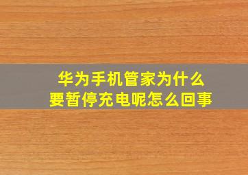 华为手机管家为什么要暂停充电呢怎么回事