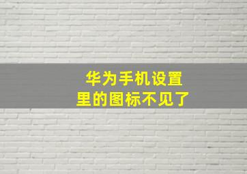 华为手机设置里的图标不见了