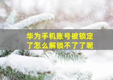 华为手机账号被锁定了怎么解锁不了了呢