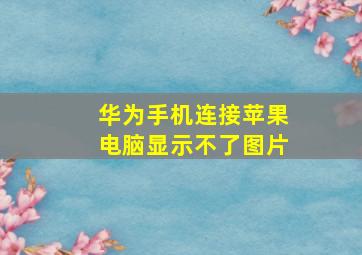 华为手机连接苹果电脑显示不了图片