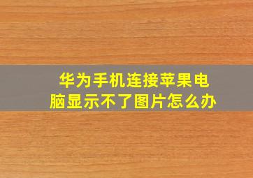 华为手机连接苹果电脑显示不了图片怎么办