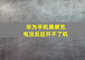 华为手机黑屏充电没反应开不了机