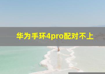 华为手环4pro配对不上