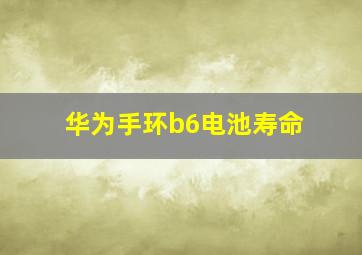 华为手环b6电池寿命