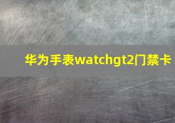 华为手表watchgt2门禁卡