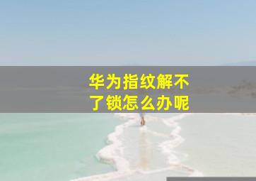 华为指纹解不了锁怎么办呢