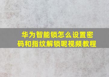 华为智能锁怎么设置密码和指纹解锁呢视频教程