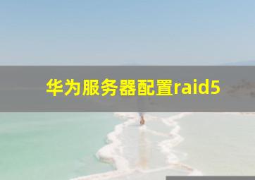 华为服务器配置raid5