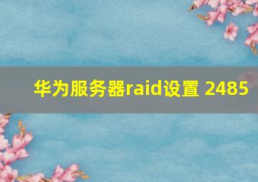 华为服务器raid设置 2485