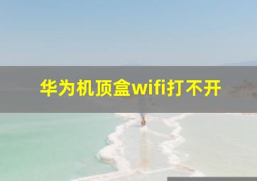 华为机顶盒wifi打不开