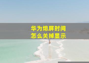 华为熄屏时间怎么关掉显示