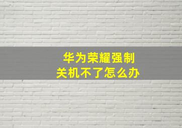 华为荣耀强制关机不了怎么办